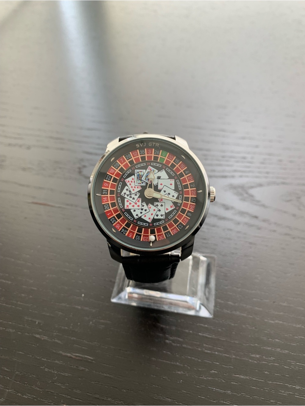 Brand New Roulette Watch Silver Bezel Black Dial